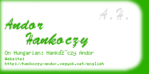 andor hankoczy business card